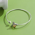 925 Sterling Silver Bee Shape Cubic Zirconia and Austria Crystal Cuff Bracelet by DailySale