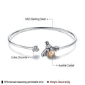 925 Sterling Silver Bee Shape Cubic Zirconia and Austria Crystal Cuff Bracelet by DailySale