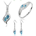 925 Sterling Silver Crystal Jewelry Set by DailySale