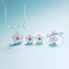 925 Sterling Silver Cute Flower Necklace Earrings Rings Bracelet Jewelry Set