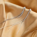 925 Sterling Silver Dangle Chain Tassel Earrings by DailySale
