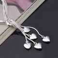 .925 Sterling Silver Five-Line Chain with Five-Heart Bracelet by DailySale