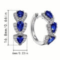 925 Sterling Silver Hoop Earrings with Synthetic Cubic Zirconia by DailySale