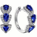 925 Sterling Silver Hoop Earrings with Synthetic Cubic Zirconia by DailySale