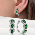 925 Sterling Silver Hoop Earrings with Synthetic Cubic Zirconia by DailySale