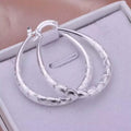 925 Sterling Silver Oval Filigree Hoop Earrings by DailySale