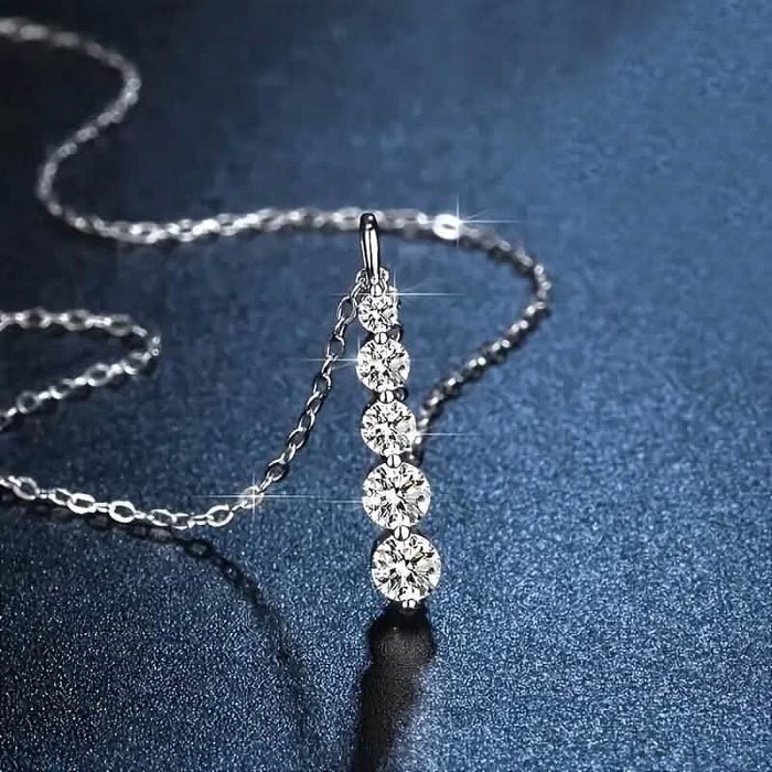 925 Sterling Silver Synthetic Cubic Zirconia Droplet Pendant Necklace by DailySale