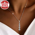 925 Sterling Silver Synthetic Cubic Zirconia Droplet Pendant Necklace by DailySale