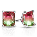 925 Sterling Silver Watermelon Tourmaline Earrings by DailySale