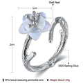 925 Sterling Silver White Cherry Blossom Shell Pearl Flower Branch Rings by DailySale