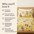 DaDa Bedding Sunshine Yellow Hummingbirds Floral Fitted & Flat Bed Sheets Set (JHW-925) by DaDalogy Bedding Collection