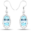 13.68 Carat Genuine Blue Topaz .925 Sterling Silver Earrings