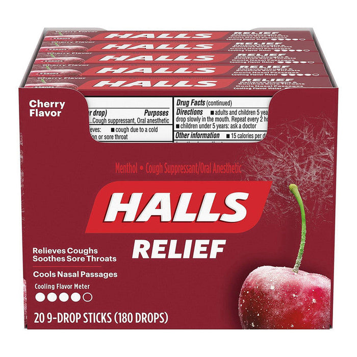 Halls Cough Drops Lozenges Cherry - 20x9 Ct by Pasteur Pharmacy