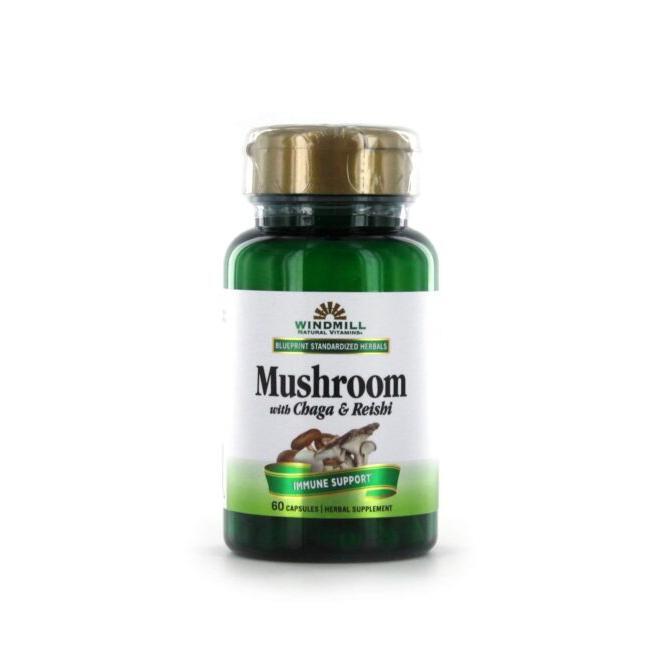 Windmill Mushroom withChaga & Reishi 60ct Immune Support by Pasteur Pharmacy