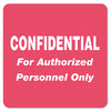 Tabbies HIPAA Labels, CONFIDENTIAL For Authorized Personnel Only, 2 x 2, Red, 500/Roll