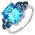 4.72 Carat Genuine Swiss Blue Topaz & London Blue Topaz .925 Sterling Silver Ring by Bids.com