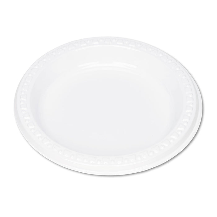 Tablemate Plastic Dinnerware, Plates, 6" dia, White, 125/Pack