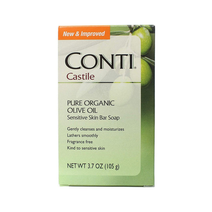 Conti Castile Soap, Pure Organic Olive Oil Bar for Sensitive Skin, 3.7 oz by Pasteur Pharmacy