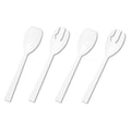 Tablemate Table Set Plastic Serving Forks and Spoons, White, 24 Forks, 24 Spoons per Pack