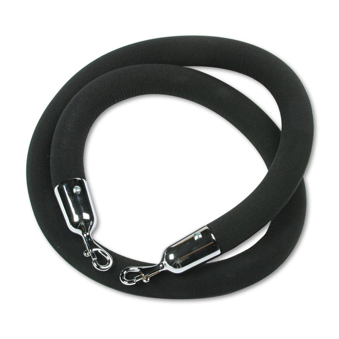 Tatco Crowd Control Rope, Velour, 6 ft, Black