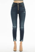 High Rise 5 Button Distressed Knee by Boutique 23