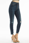 High Rise 5 Button Distressed Knee by Boutique 23