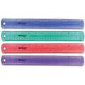 Westcott 12" Jewel Colored Ruler, Standard/Metric, Plastic