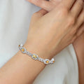 Genuine Citrine Diamond Infinity Link Bracelet by Fine Color Jewels