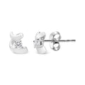 10K White Gold 1/10 Cttw Round Brilliant-Cut Diamond Espira Swirls Solitaire Push Back Stud Earrings (I-J Color, I1-I2 Clarity)