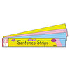 TREND Wipe-Off Sentence Strips, 24 x 3, Blue; Pink; Yellow, 30/Pack