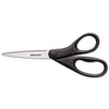Westcott Design Line Straight Stainless Steel Scissors, 8" Long, 3.13" Cut Length, Black Straight Handle