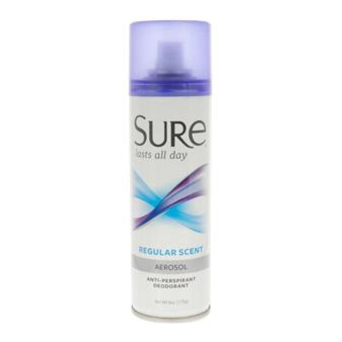 Sure Anti Perspirant Deodorant, Aerosol, Regular Scent 6 Oz by Pasteur Pharmacy