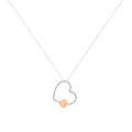 10KT Two Tone Gold 1/6 cttw Diamond Floating Heart Pendant Necklace (K-L, I1-I2) by Bids.com