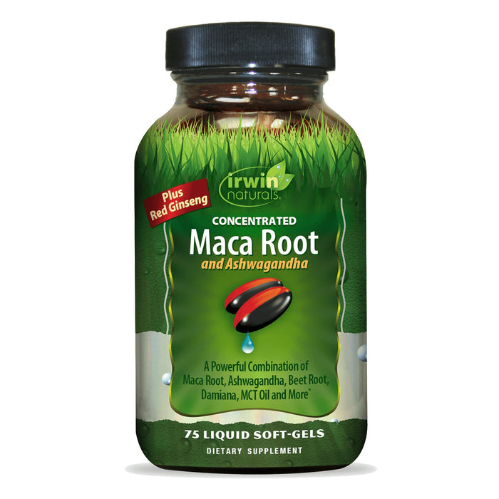 Irwin Naturals Concentrated Maca Root And Ashwagandha, 75 Liquid Soft-Gels by Pasteur Pharmacy