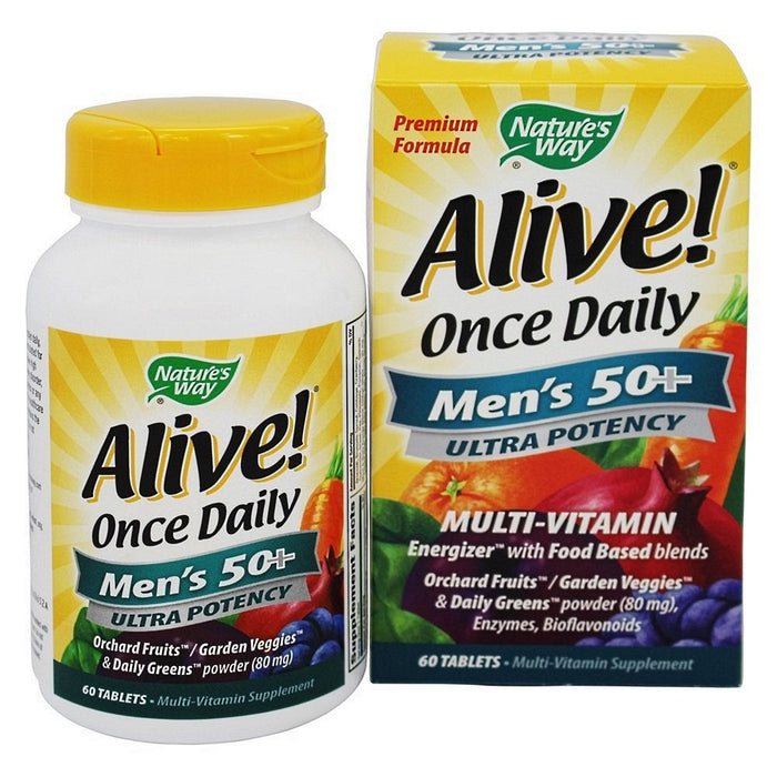 Nature's Way Alive Once Daily Mens 50 Plus Ultra Potency Multi-Vitamin Tablets by Pasteur Pharmacy