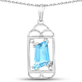 4.57 Carat Genuine Swiss Blue Topaz & White Topaz .925 Sterling Silver Pendant by Bids.com