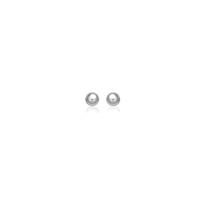 14k White Gold Spherical Stud Earrings (3.0 mm) by Bids.com