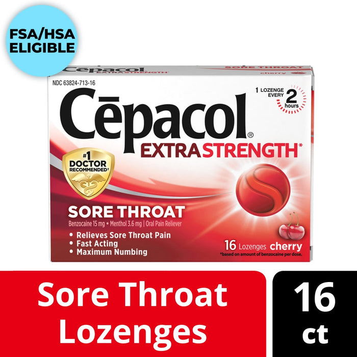 Cepacol Extra Strength Cherry Sore Throat Lozenges 16 Ea Box by Pasteur Pharmacy