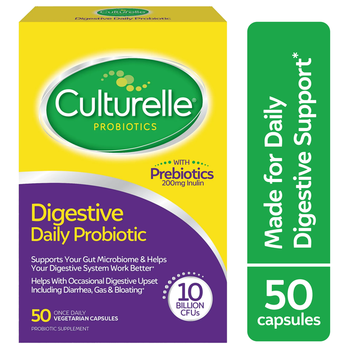 Culturelle Daily Probiotic, Digestive Health, Vegetarian Capsules 50 ct by Pasteur Pharmacy