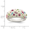 Silver Multi-Colored Stone Rings by Fine Color Jewels
