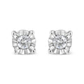10K Yellow Gold Plated .925 Sterling Silver 1/10 Cttw Round Brilliant-Cut Diamond Miracle-Set Stud Earrings (J-K Color, I3 Clarity) by Bids.com