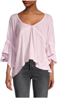 Free People Womens Sand Storm Flounce Top, Size Small by Vanessa Jane