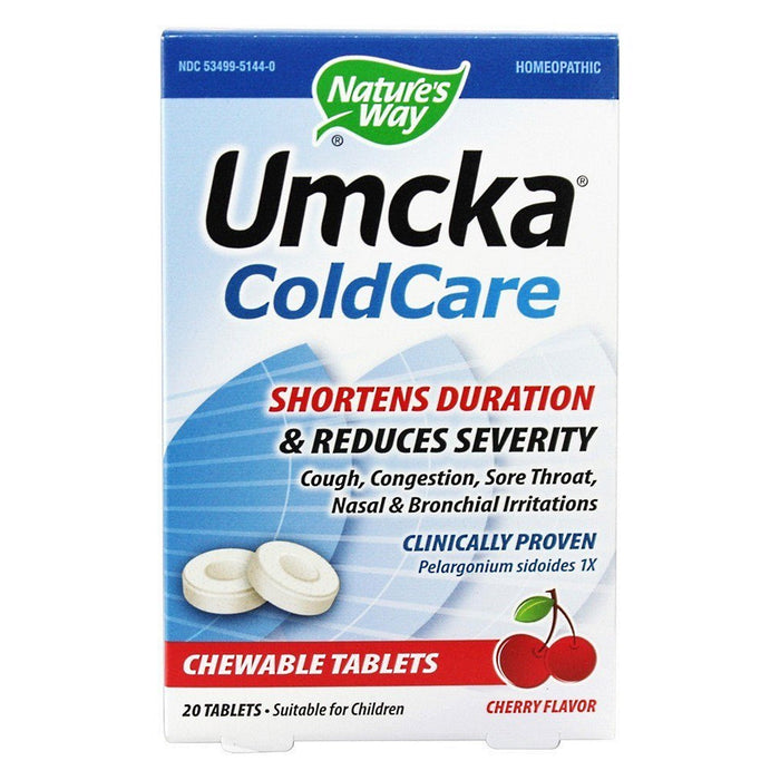 Nature's Way® Umcka® ColdCare, Cherry - 20 CT - Non-Drowsy Chewable Tablets by Pasteur Pharmacy