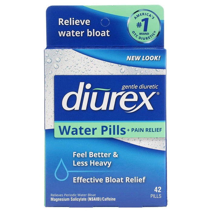 Diurex Water Pills + Pain Relief, Periodic Water Bloat & Cramp Reliever, 42 Count by Pasteur Pharmacy