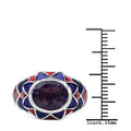 2.16 Carat Genuine Amethyst & White Diamond .925 Sterling Silver Ring by Bids.com