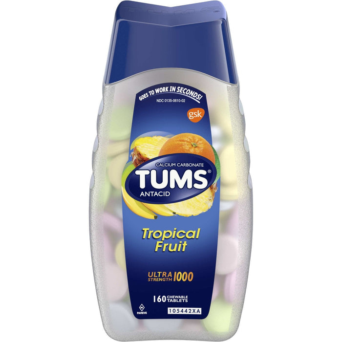 Tums Ultra Strength Assorted Tropical Fruit Antacid Chewable Tablets For Heartburn Relief by Pasteur Pharmacy