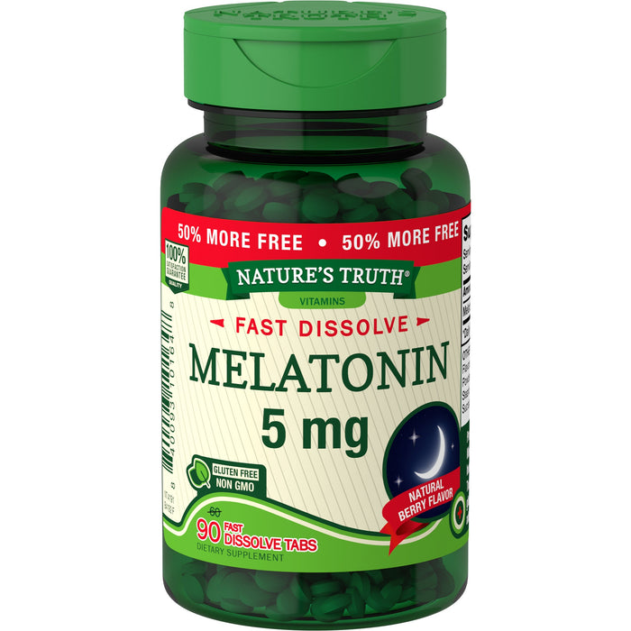 Nature's Truth Melatonin, Fast Dissolve Sleep, 5 Mg, Tablets, Natural Berry Flavor by Pasteur Pharmacy