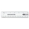 Westcott Non-Shatter Flexible Ruler, Standard/Metric, 12" Long, Plastic, Clear