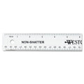 Westcott Non-Shatter Flexible Ruler, Standard/Metric, 12" Long, Plastic, Clear