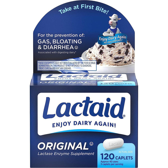 Lactaid Original Strength Lactose Intolerance Relief Caplets With Natural Lactase Enzyme by Pasteur Pharmacy